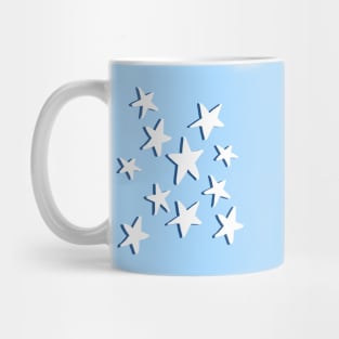 White and Blue Stars Pattern Mug